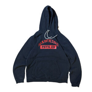 Nike X Stranger Things Hoodie L Red Black Hawkins High Phys. Ed Netflix 23"x26"